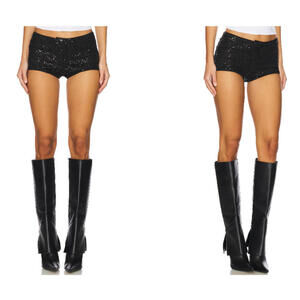 Superdown shani micro short black sequins size S NWT